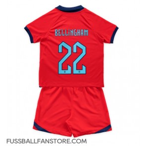 England Jude Bellingham #22 Replik Auswärtstrikot Kinder WM 2022 Kurzarm (+ Kurze Hosen)